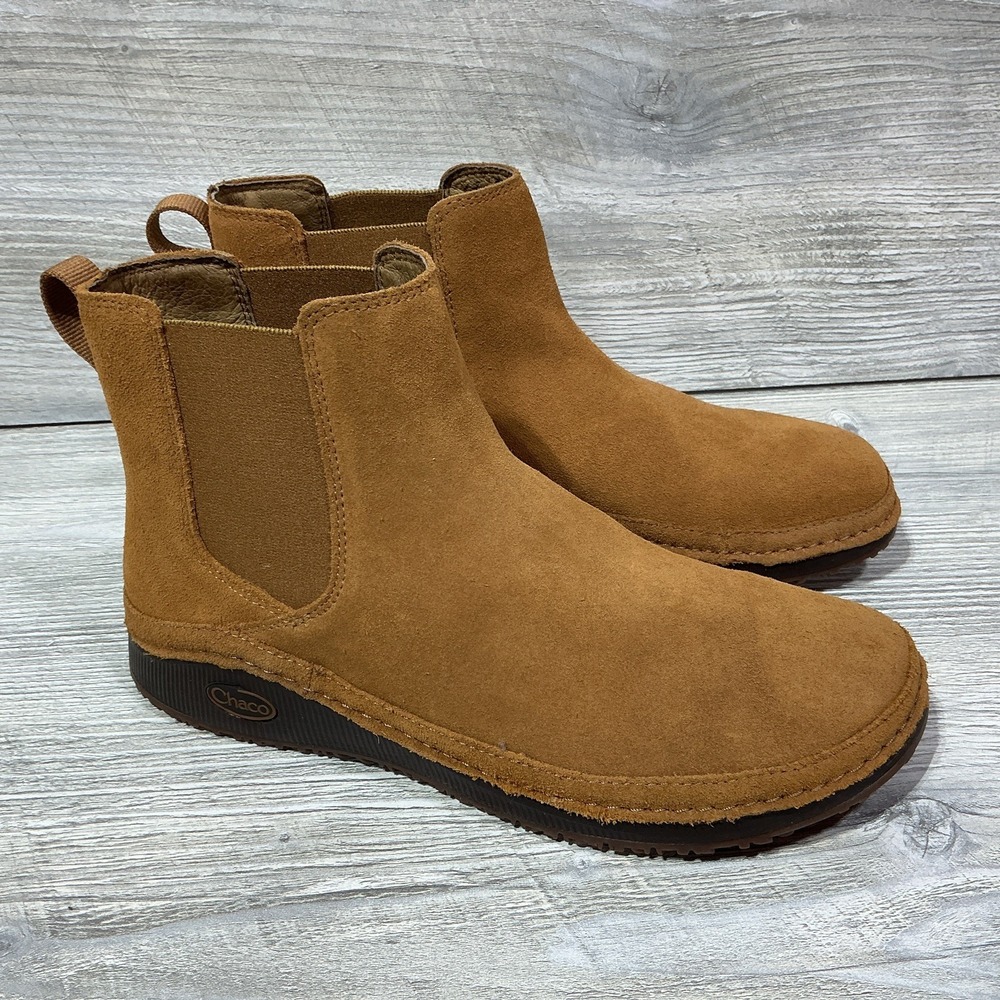 Chaco Paonia Chelsea Women's Size 8 Brown Suede Pull On Casual Ankle Boots Shoes